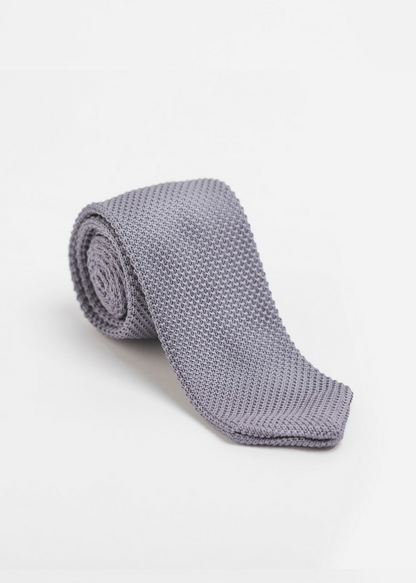 Grey knitted tie