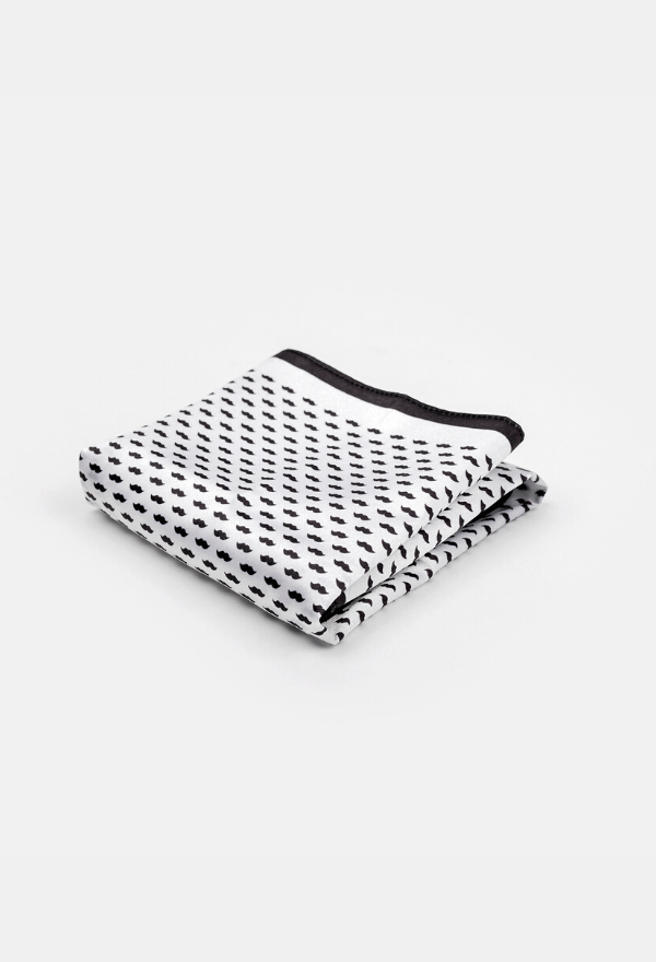 Handkerchief white-black